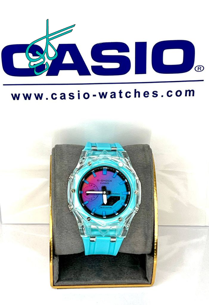 خرید ساعت جی شاک قاب شیشه ای رنگ ثابت بند پیو کیفیت عالی دارای رنگبندی کد 1922598 - ردگل