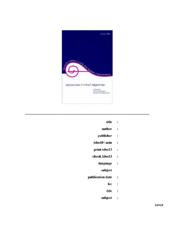 خرید و دانلود نسخه کامل کتاب Advances in Hopf algebras (p. 326 missing)