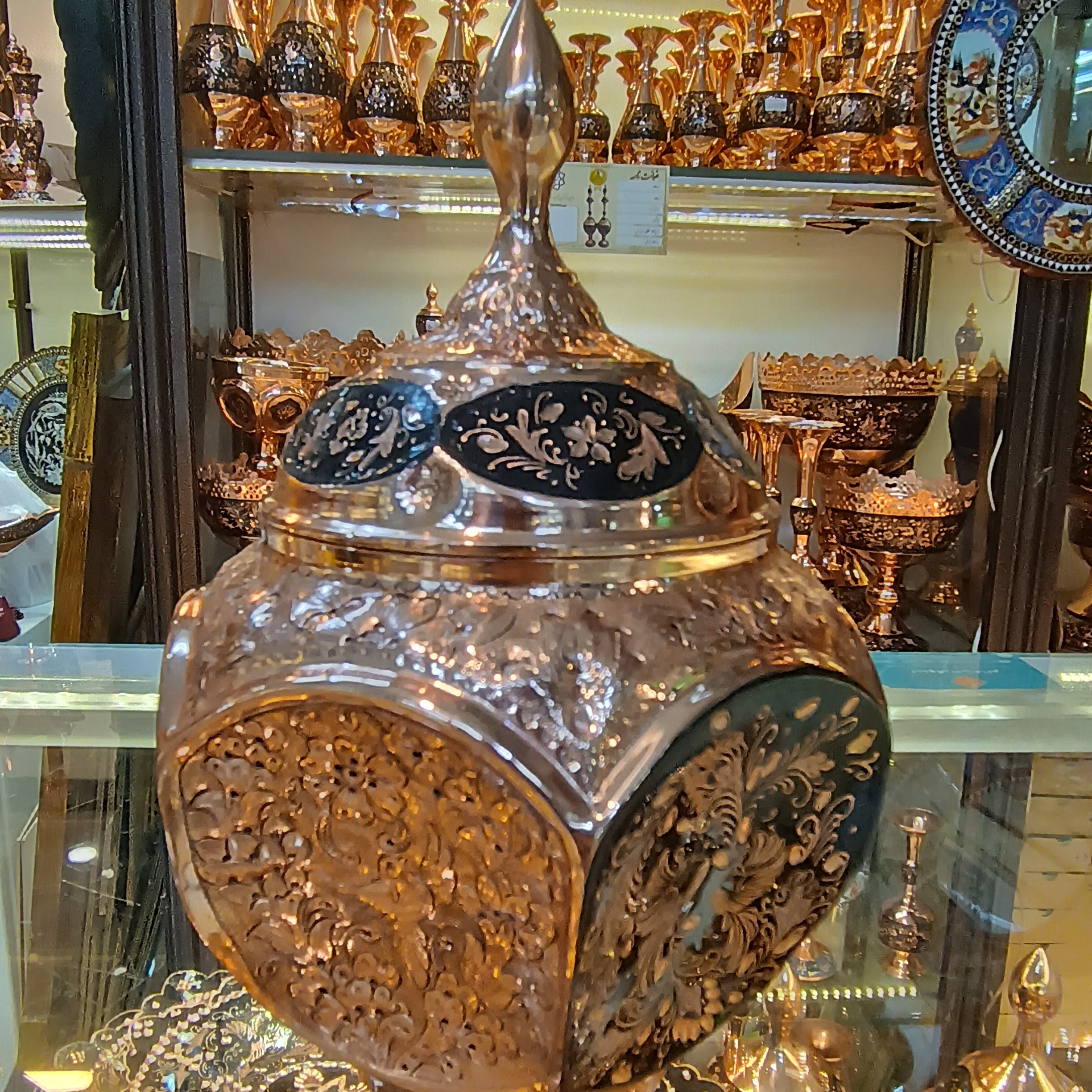 قندان خاص حکاکی و قلمزنی روی مس