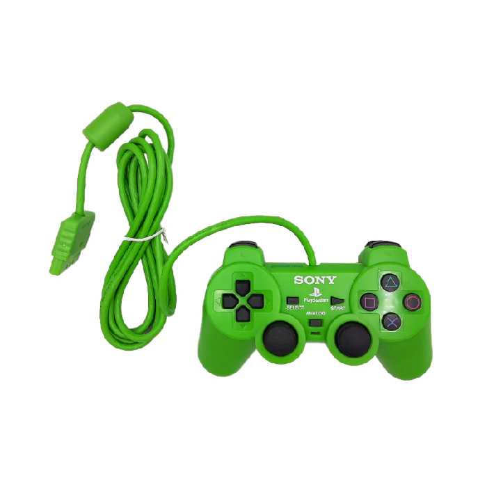 دسته سونی پلی استیشن 2 (PS2) سبز سیم ابریشمی