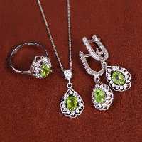 نیم ست زبرجد زنانه کد 17327 - جواهری مشاهیر