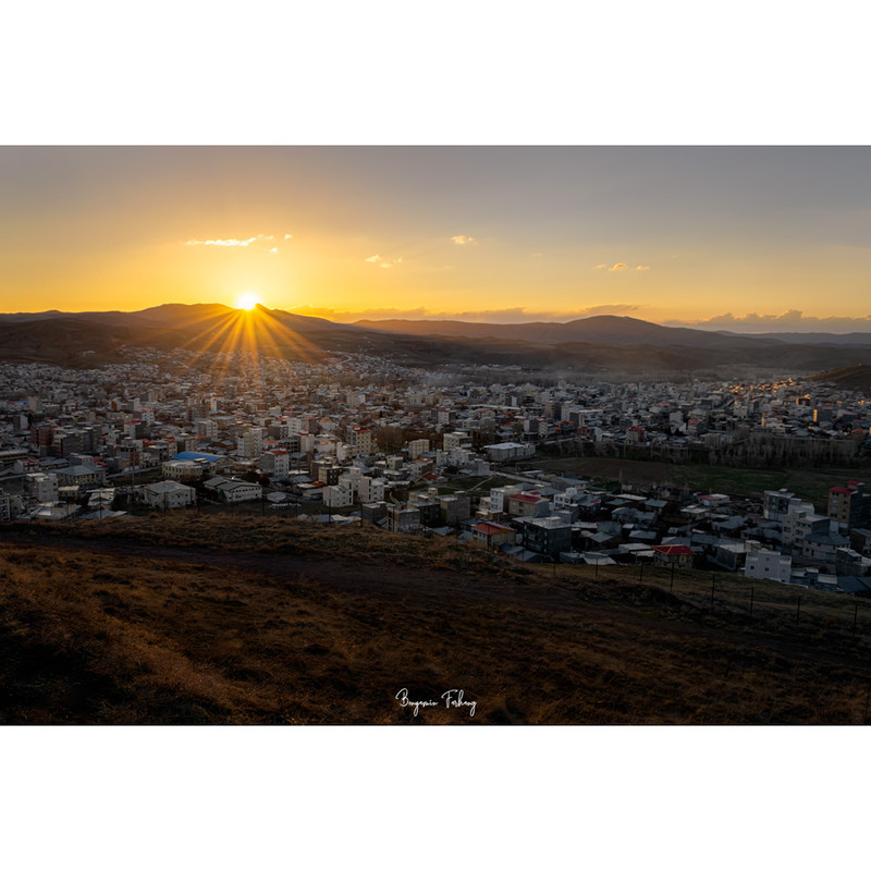 تابلو شاسی مدل منظره غروب خلخال کد 042 | دنیای قاب