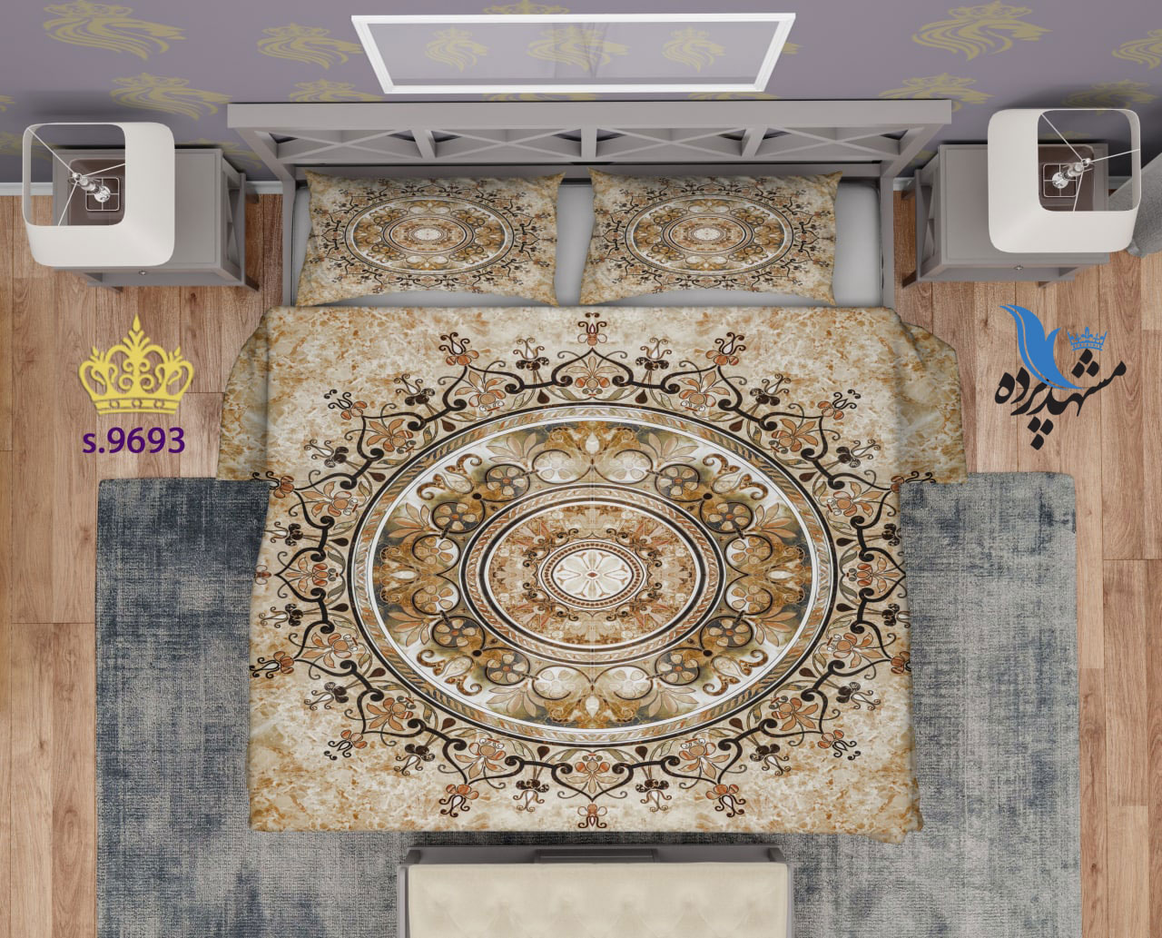 ست روتختی دو نفره طرح پتینه S9693