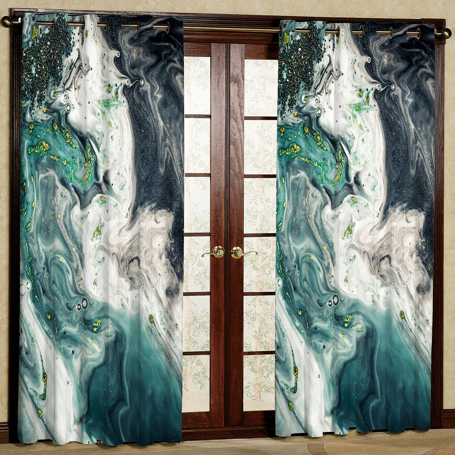 پرده مدل رزین مخمل پانچی کد 4835 سایز 140x200 سانتی متر