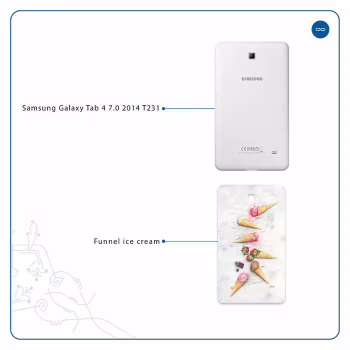 برچسب پوششی ماهوت مدل Funnel ice cream مناسب برای تبلت سامسونگ Galaxy Tab 4 7.0 2014 T231