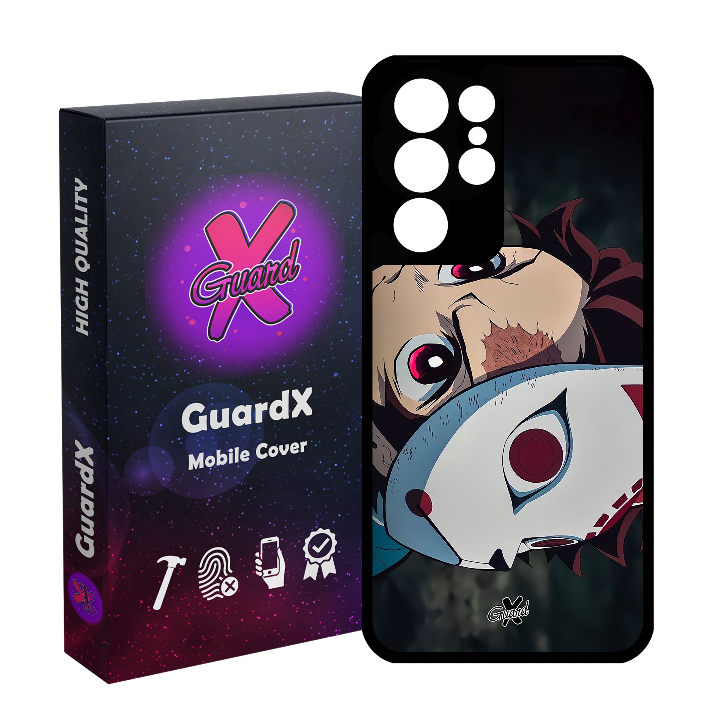 کاور گارد ایکس طرح تانجیرو کامادو انیمه مدل Glass10562 مناسب برای گوشی موبایل سامسونگ Galaxy S21 Ultra