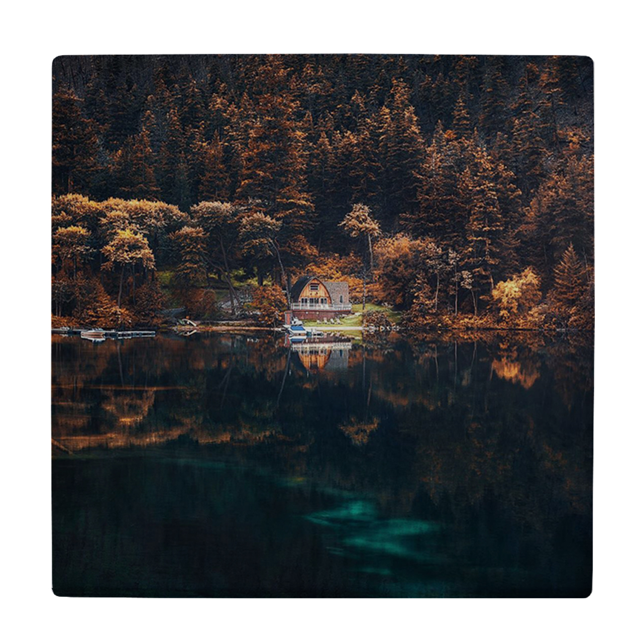 کاشی کارنیلا طرح دریاچه و جنگل مدل لوحی کد WKB786 