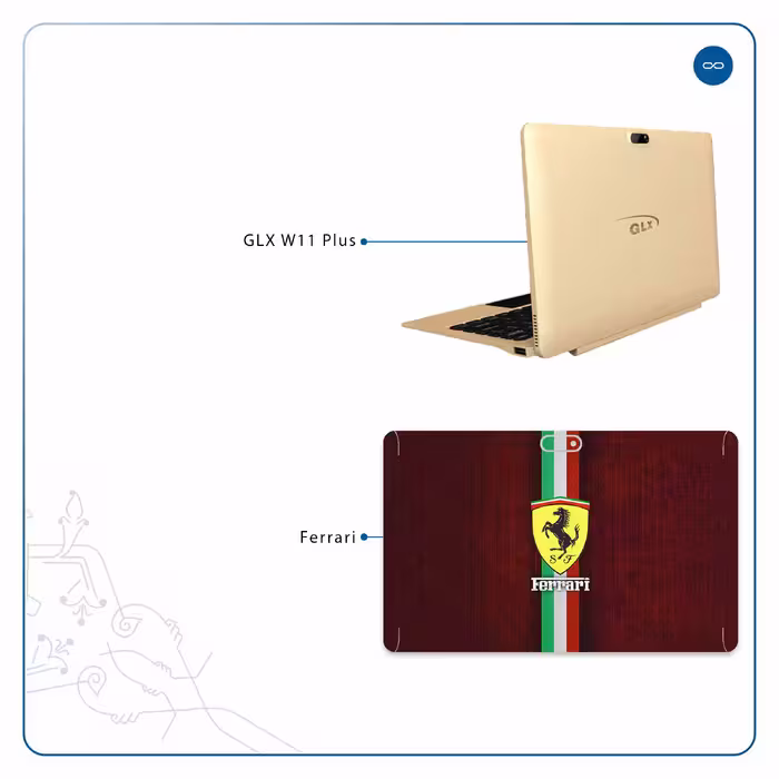 برچسب پوششی ماهوت مدل Ferrari مناسب برای تبلت جی ال ایکس W11 Plus