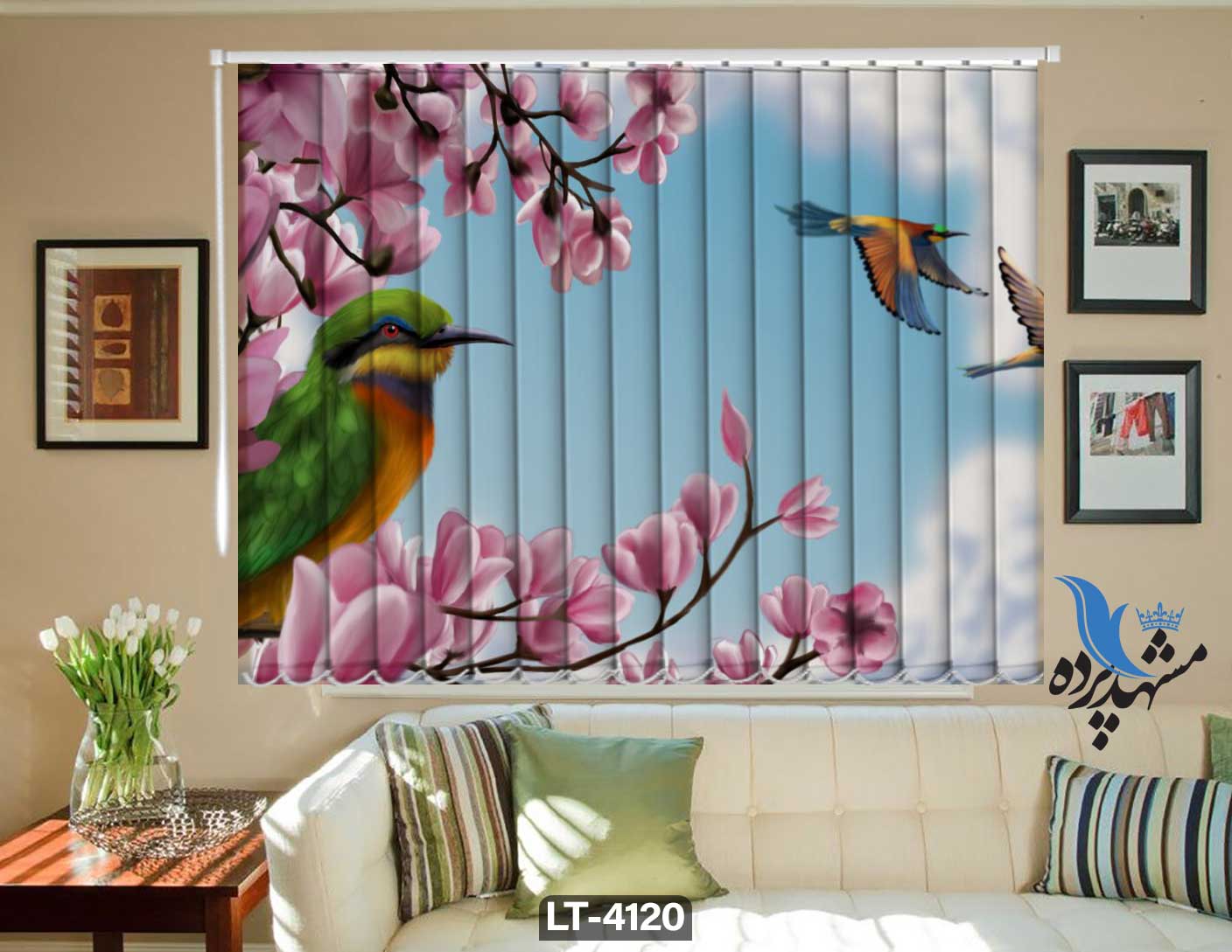 پرده لوردراپه تصویری پرنده LT4120