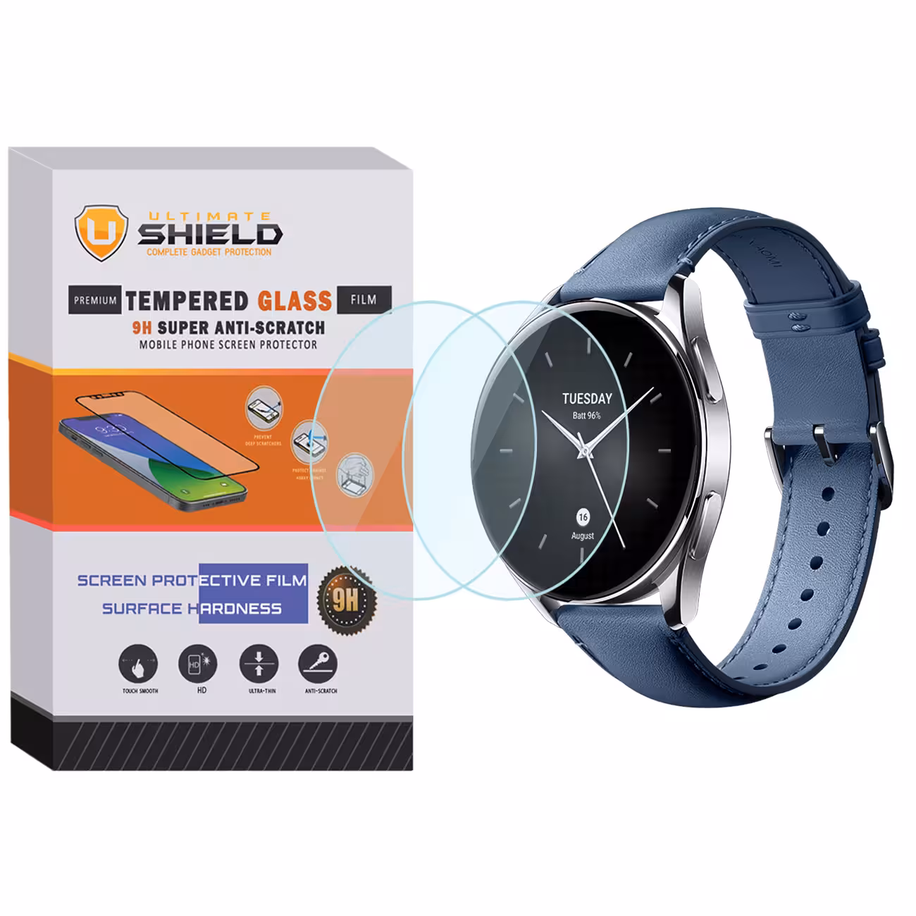 محافظ صفحه نمایش شیشه ای آلتیمیت شیلد مدل SH-UL مناسب برای ساعت هوشمند شیائومی Watch S2 46mm بسته دو عددی