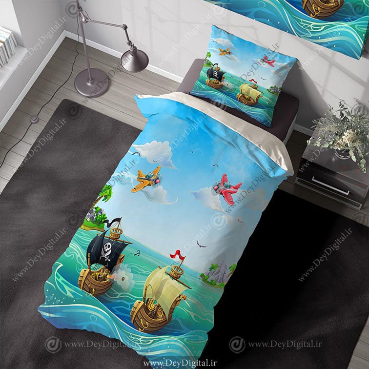 روتختی سه بعدی پسرانه طرح کشتی دزدان دریایی pk-4137