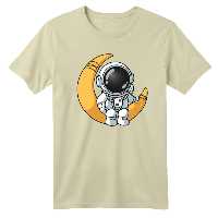 تی شرت آستین کوتاه بچگانه مدل فضانورد کد 11  رنگ کرم