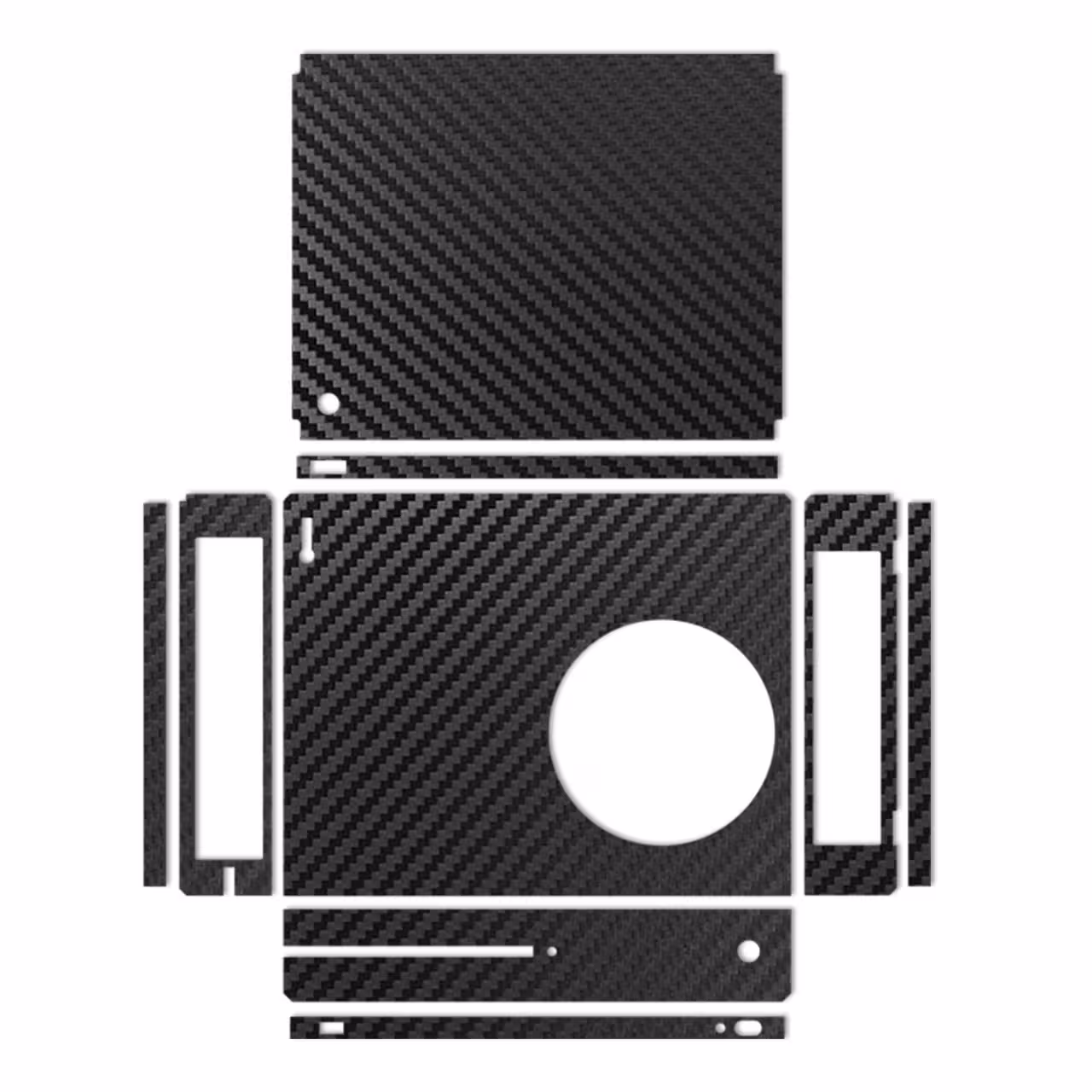 برچسب ماهوت مدلBlack Carbon-fiber Texture مناسب برای کنسول بازی Xbox One S