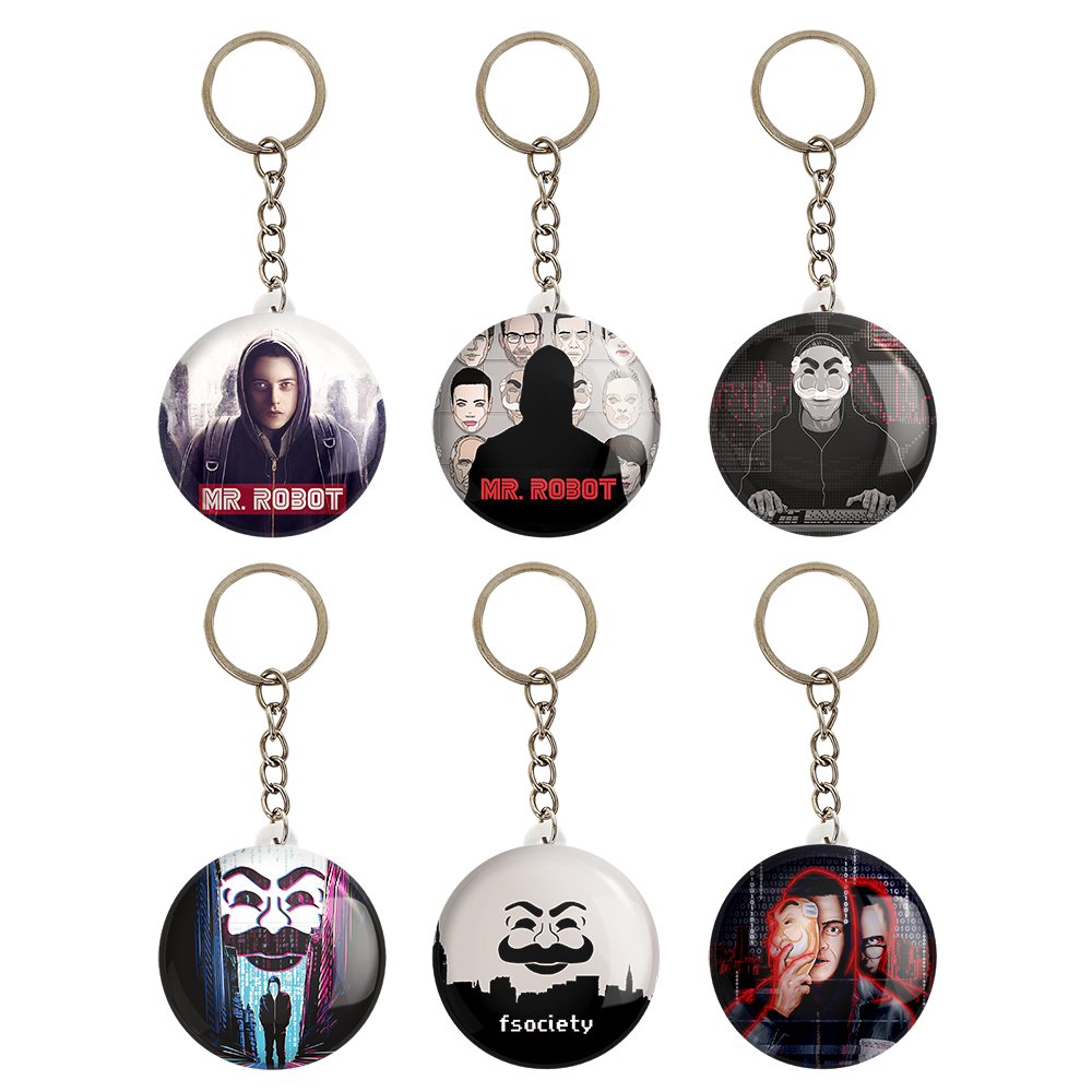 جاکلیدی خندالو مدل سریال آقای ربات Mr.Robot کد 354A مجموعه 6 عددی