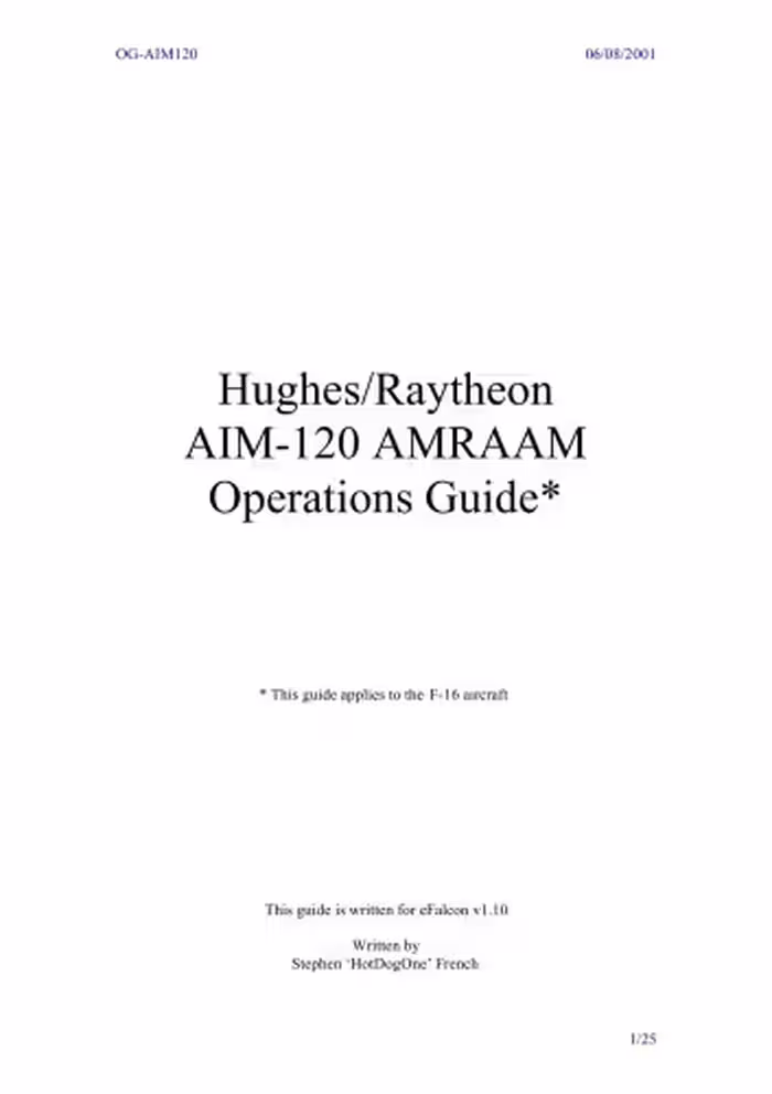 خرید و دانلود نسخه کامل کتاب Hughes Raytheon AIM-120 AMRAAM Operations Guide