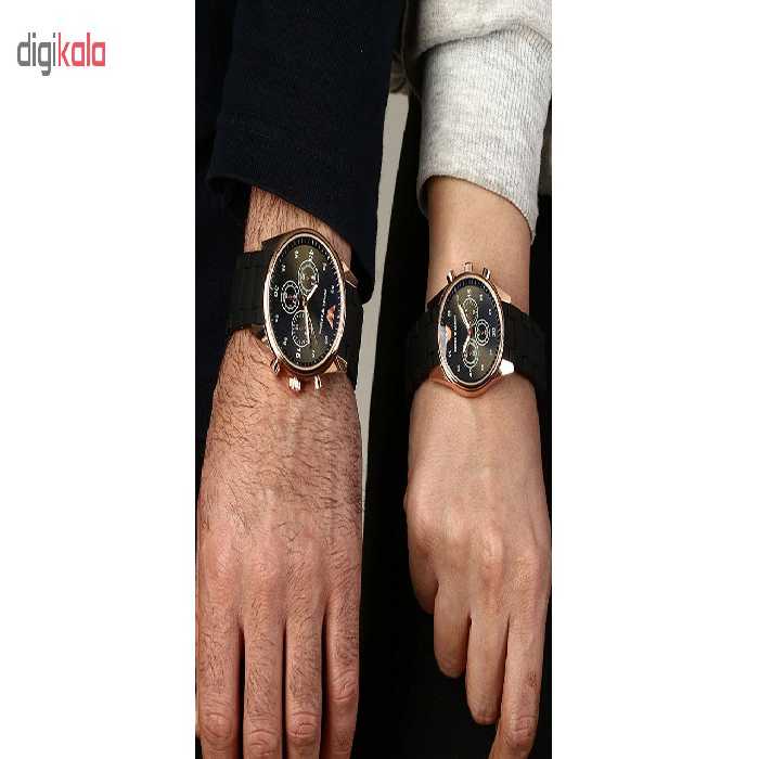 ست ساعت مچی عقربه ای زنانه و مردانه مدل Emp-Blk