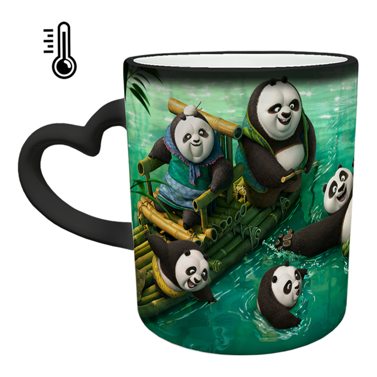 ماگ حرارتی مدل دسته قلبی طرح پاندا کونگ فو کار کد 4