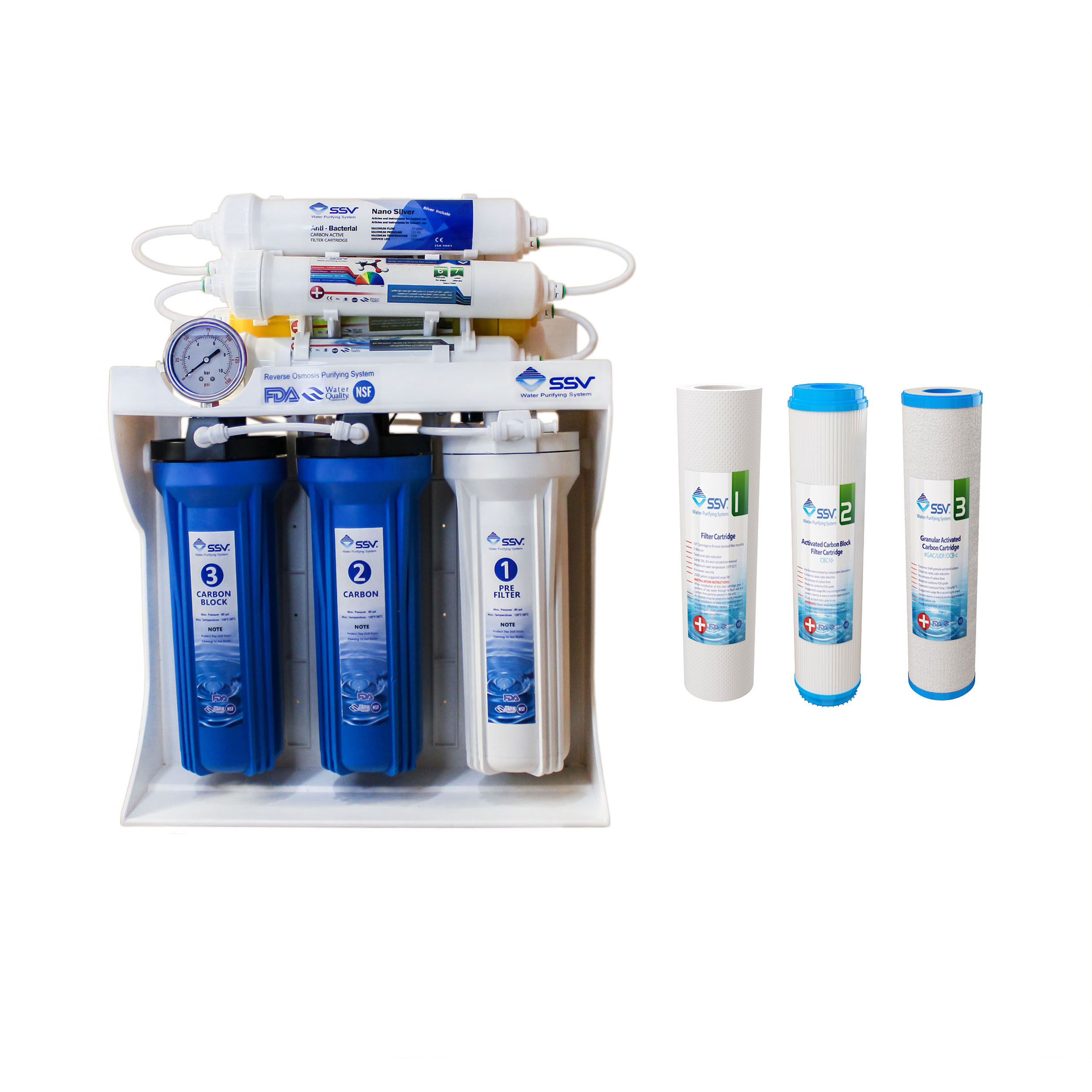 دستگاه تصفیه کننده آب اس اس وی مدل BlueStar 2W X900 به همراه شیر و فیلتر بسته 3 عددی