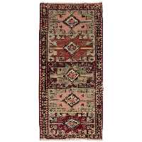 فرش قدیمی دستباف کناره طول یک و نیم متر سی پرشیا کد 187155