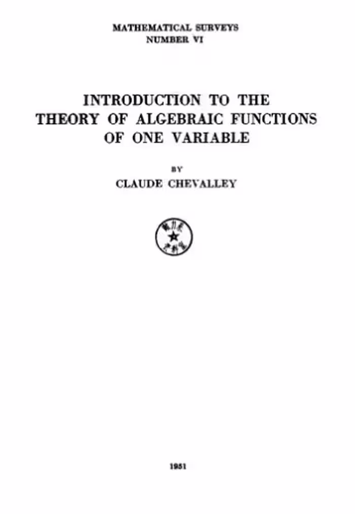 خرید و دانلود نسخه کامل کتاب Introduction to the theory of algebraic functions of one variable