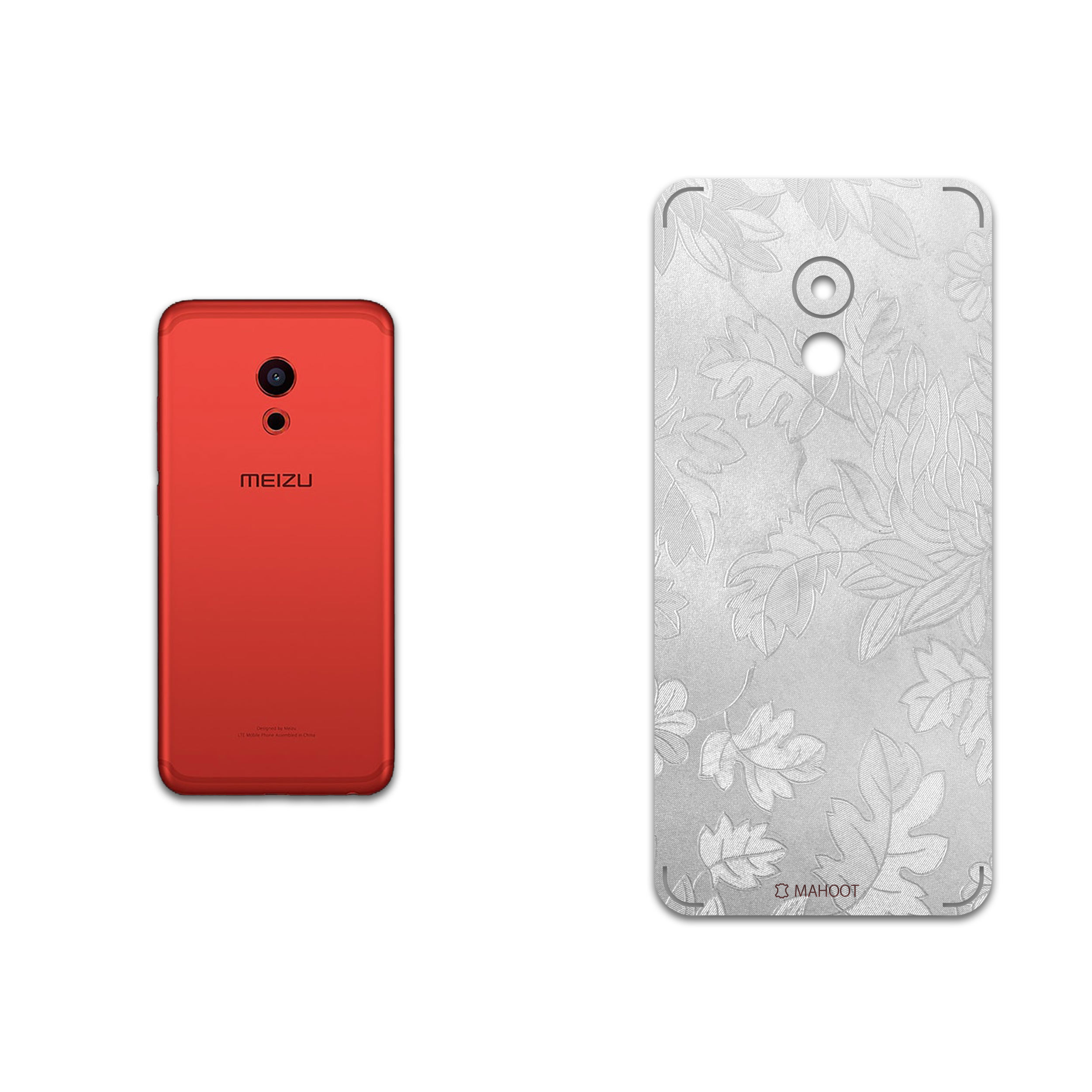 برچسب پوششی ماهوت مدل Silver-Wildflower مناسب برای گوشی موبایل میزو Pro 6