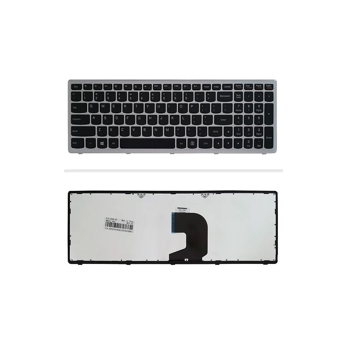 کیبورد لپتاپ لنوو P500 (IdeaPad | بافریم نقره ای)