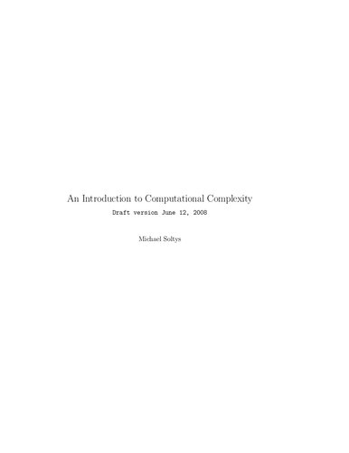 خرید و دانلود نسخه کامل کتاب [Draft] An Introduction to Computational Complexity