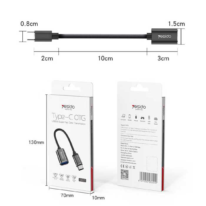 مبدل OTG USB-C به USB3.0 یسیدو مدل GS01