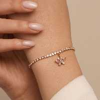 دستبند استیل تنیسی آویزدار