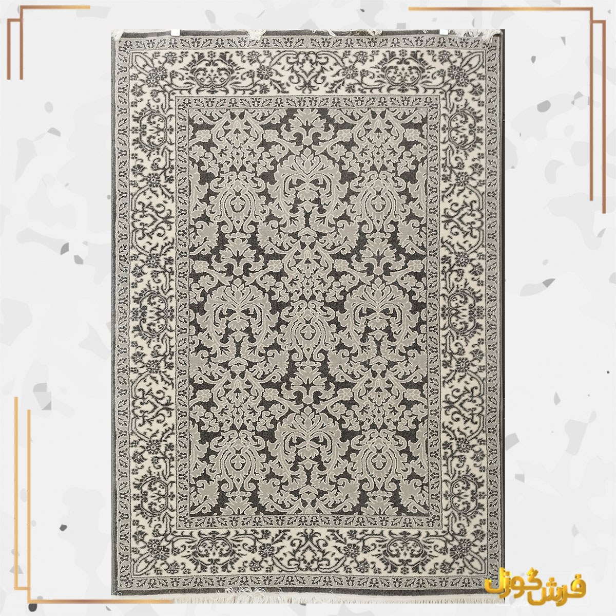 فرش فانتزی مدرن طرح وینتیج کد 25 زمینه فیلی کاشان 