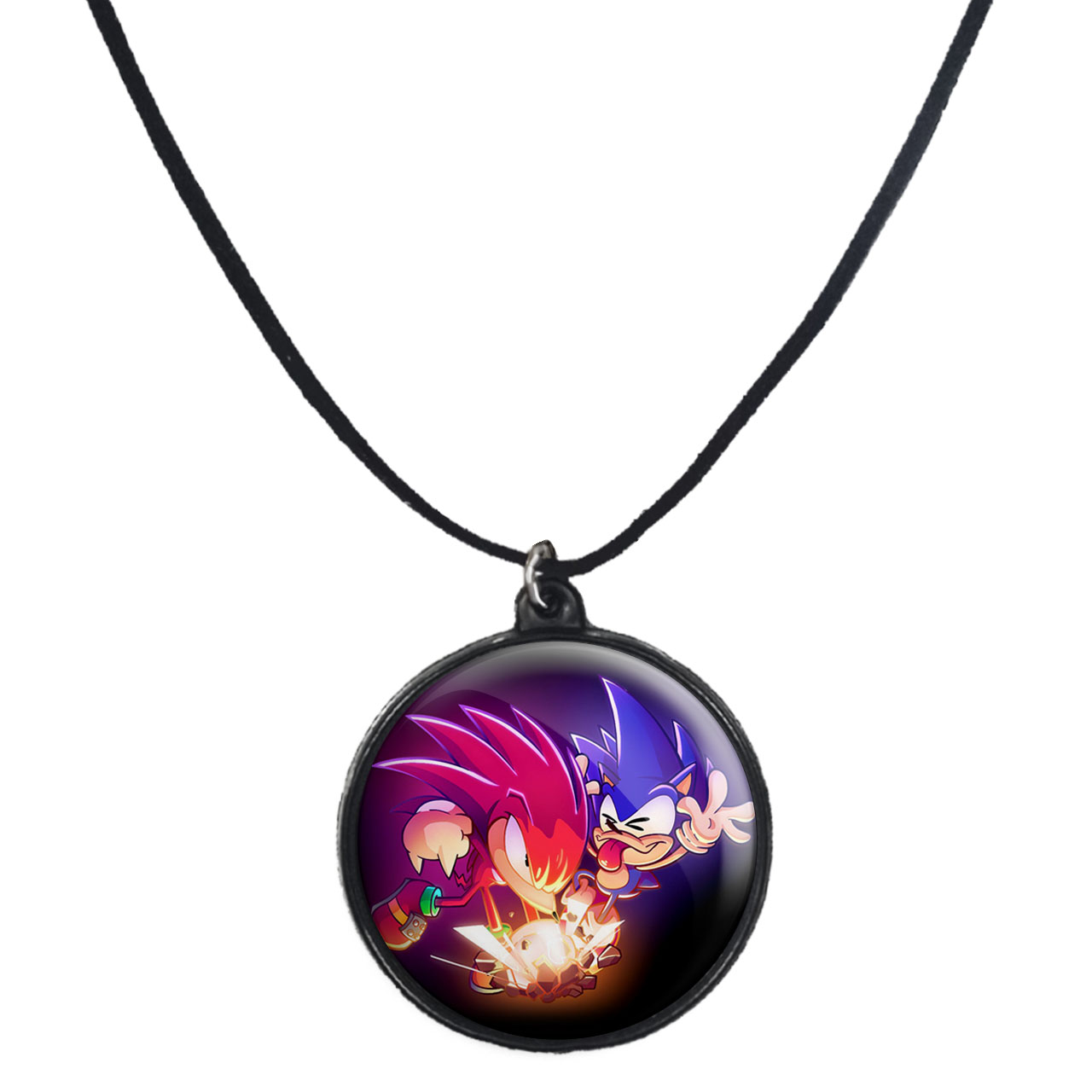 گردنبند پرمانه طرح سونیک کد pmb.15010 مدل دو طرفه