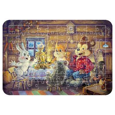 پازل 54 تکه اطلس آبی طرح نقاشی خرگوش P1432