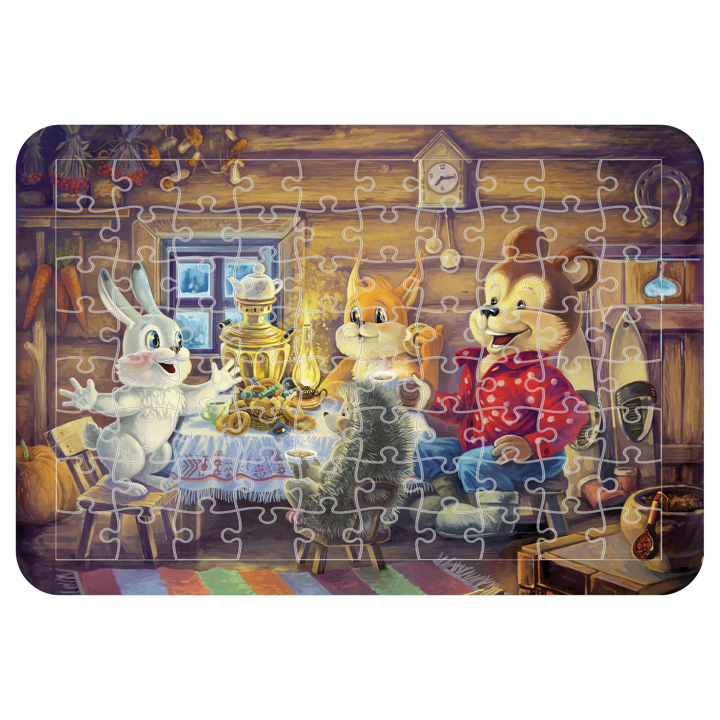 پازل 54 تکه اطلس آبی طرح نقاشی خرگوش P1432