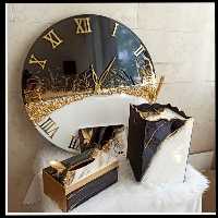 ساعت دیواریسفید مشکی (پس کرایه)