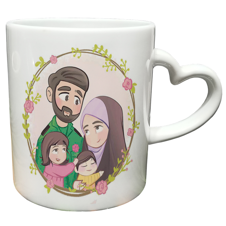 ماگ مدل دسته قلبی طرح عاشقانه کد 331