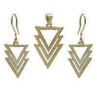 نیم ست نقره زنانه مدل مثلث تودرتو دست ساز  