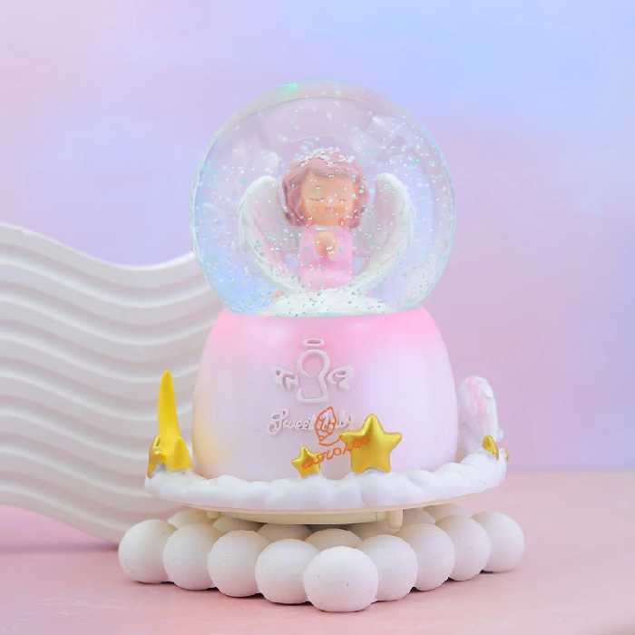 خرید گوی موزیکال گردان 16 سانت طرح فرشته