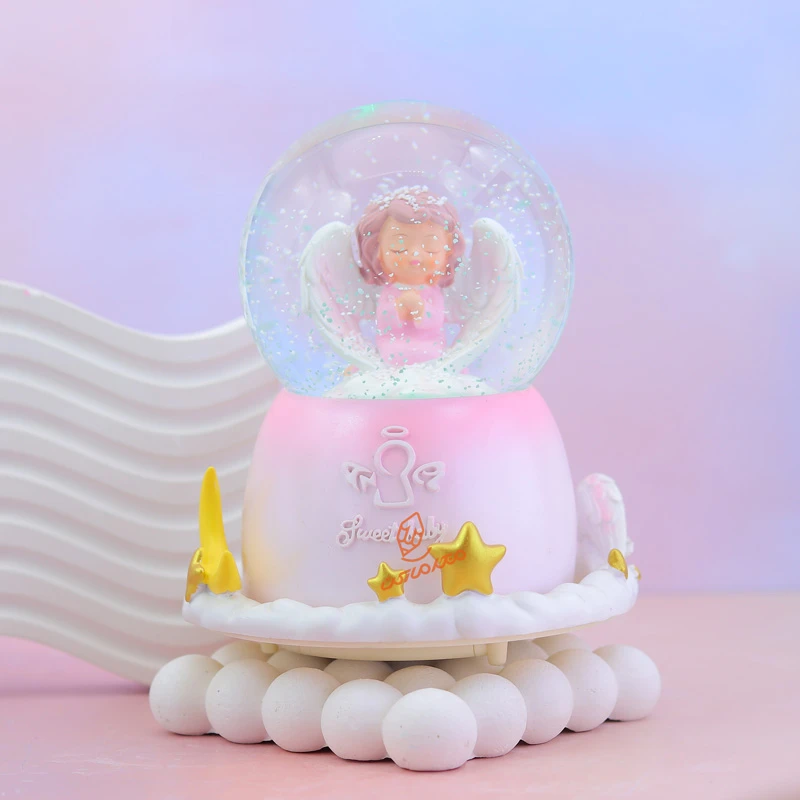 خرید گوی موزیکال گردان 16 سانت طرح فرشته