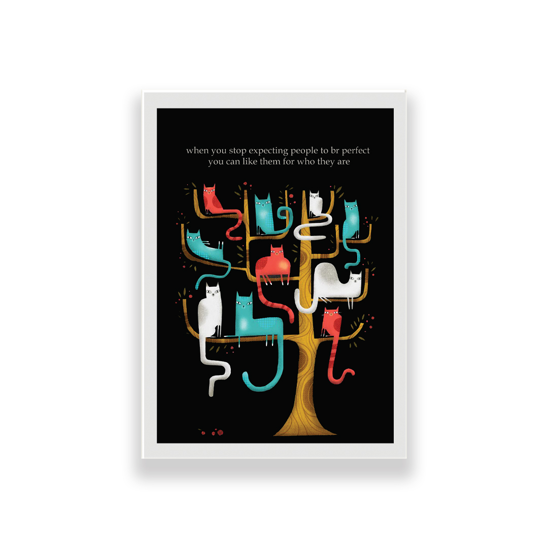 تابلو طرح فانتزی گربه