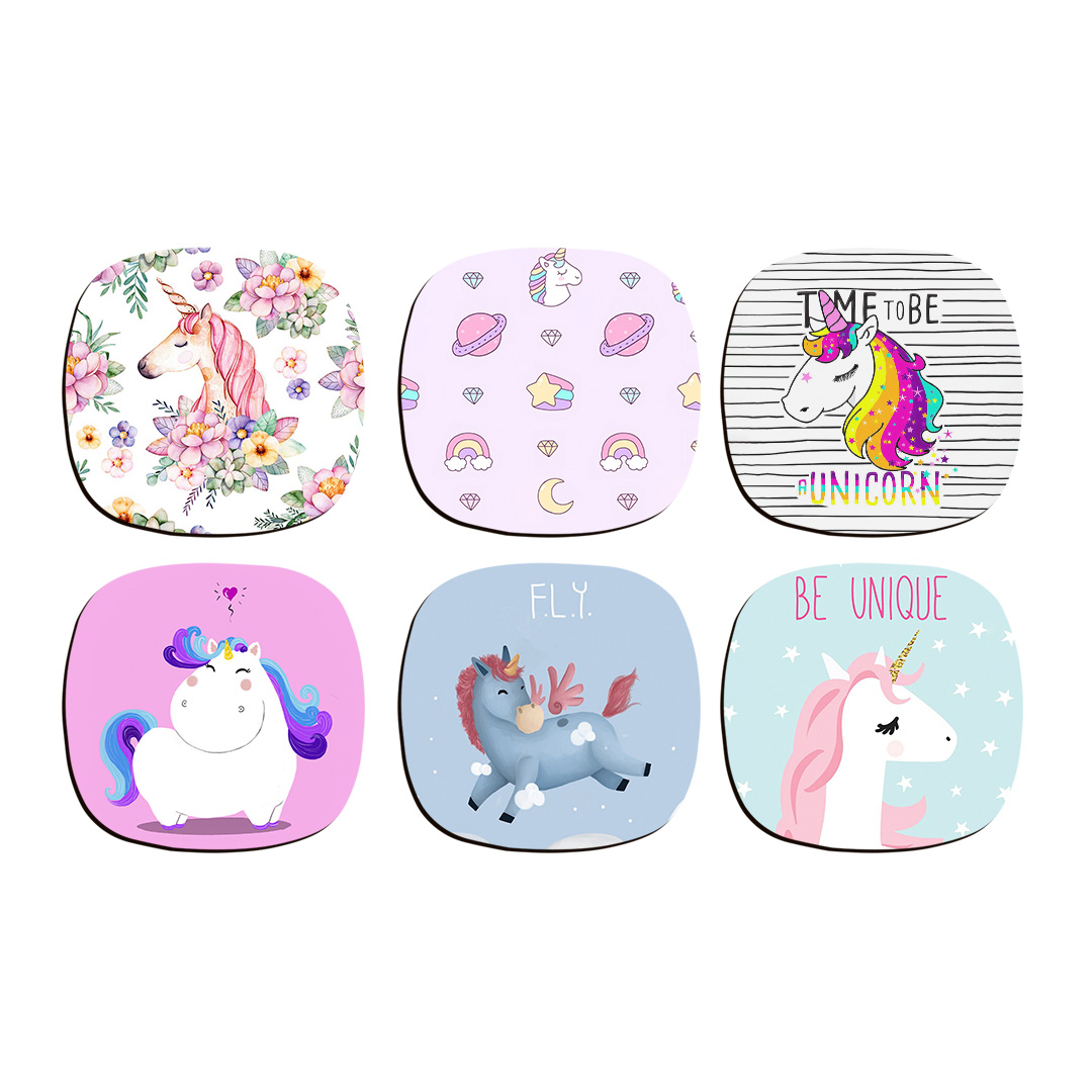 زیر لیوانی ترمه طراحان ایده مدل یونیکورن بسته شش عددی