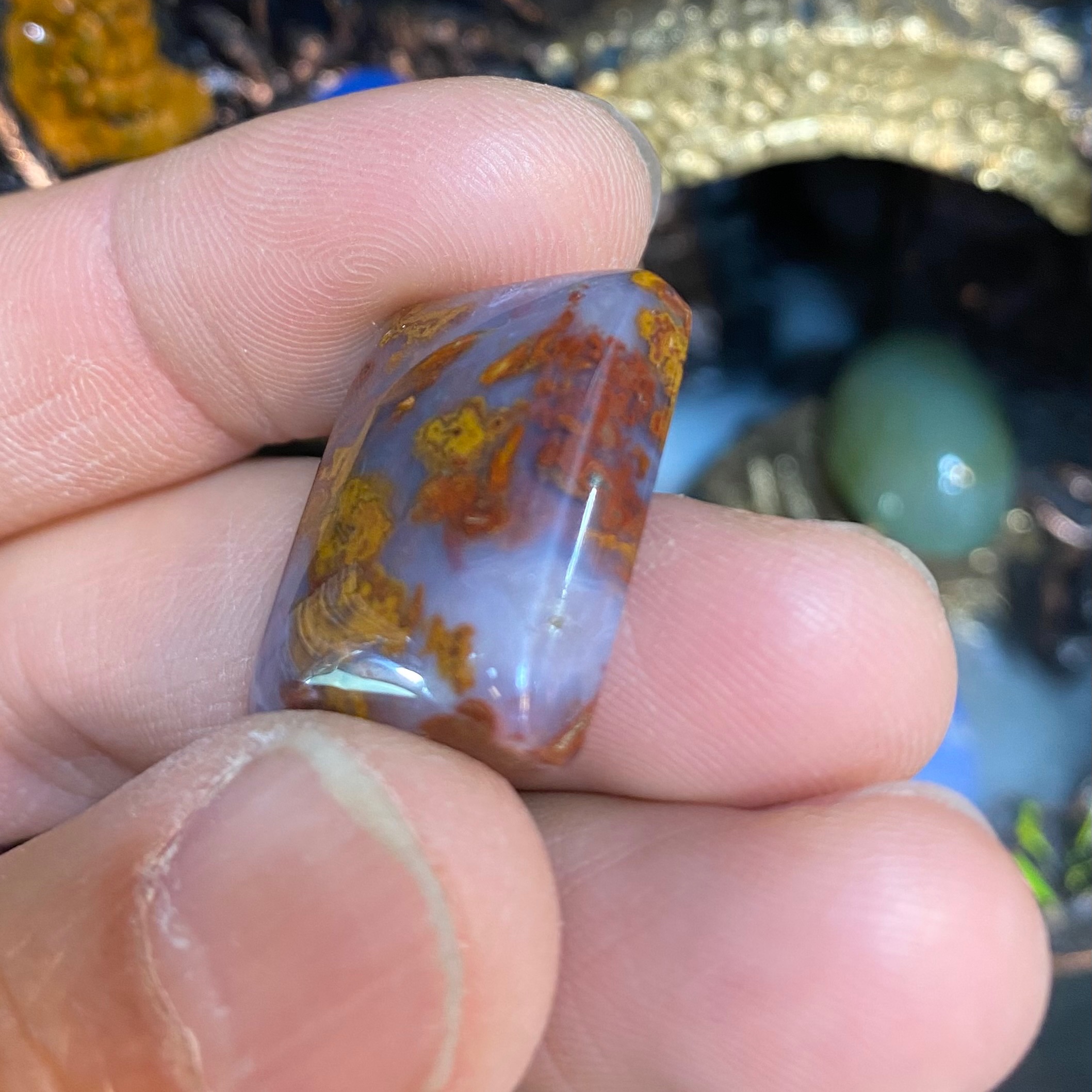 عقیق زیبای پاییزی مدالی