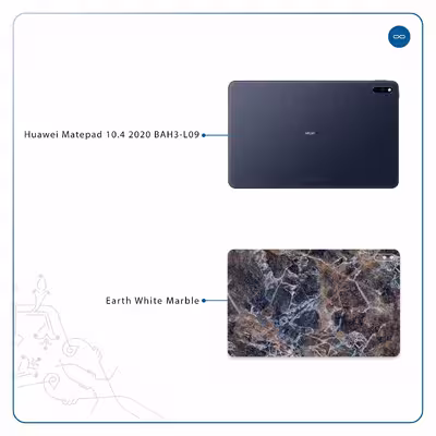 برچسب پوششی ماهوت مدل Earth-White-Marble مناسب برای تبلت هوآوی Matepad 10.4 2020 BAH3-L09