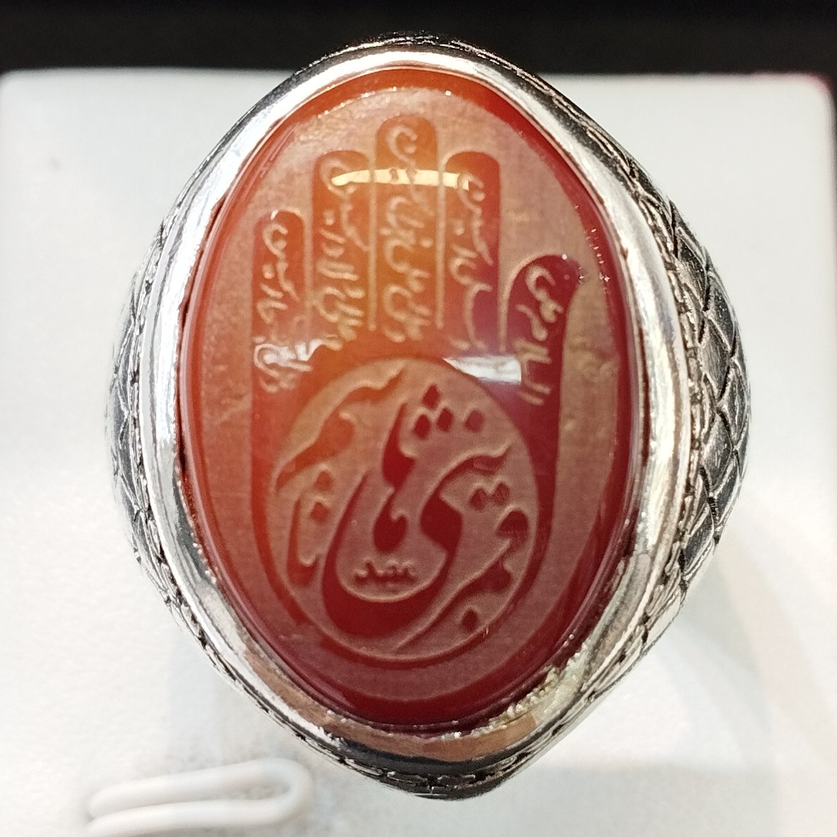 انگشتر مردانه استیل درشت مدل خطی یا قمر بنی هاشم