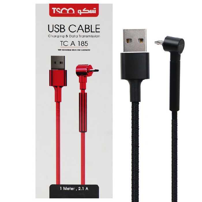 کابل تبدیل USB به microUSB تسکو مدل TC-A185 طول ۱ متر