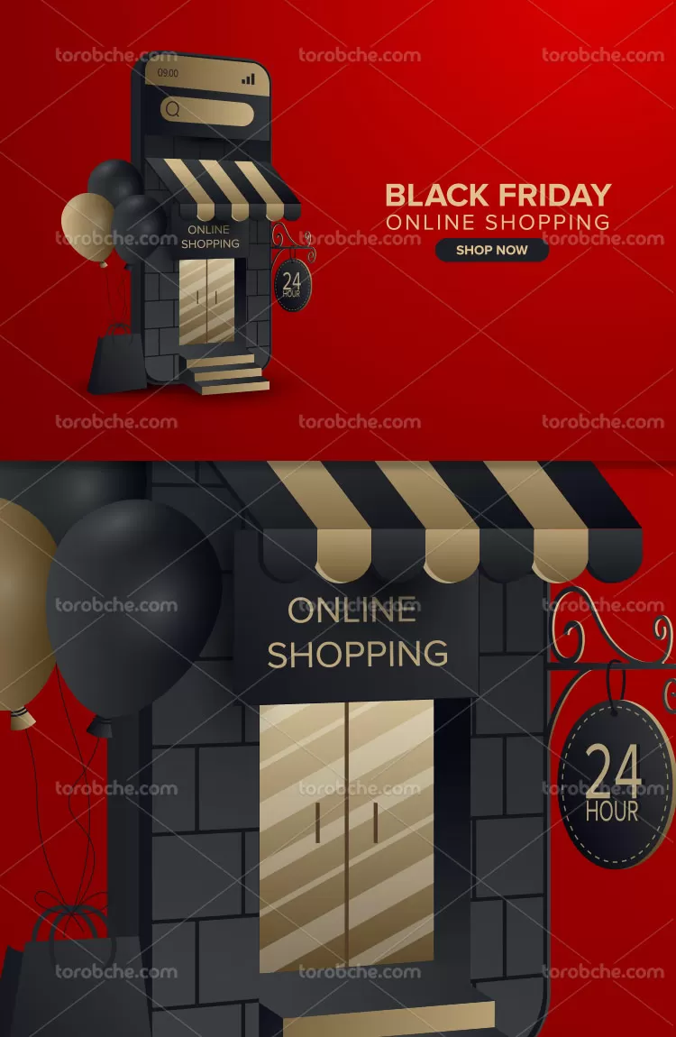 وکتور بنر خرید آنلاین | گرافیک با طعم تربچه