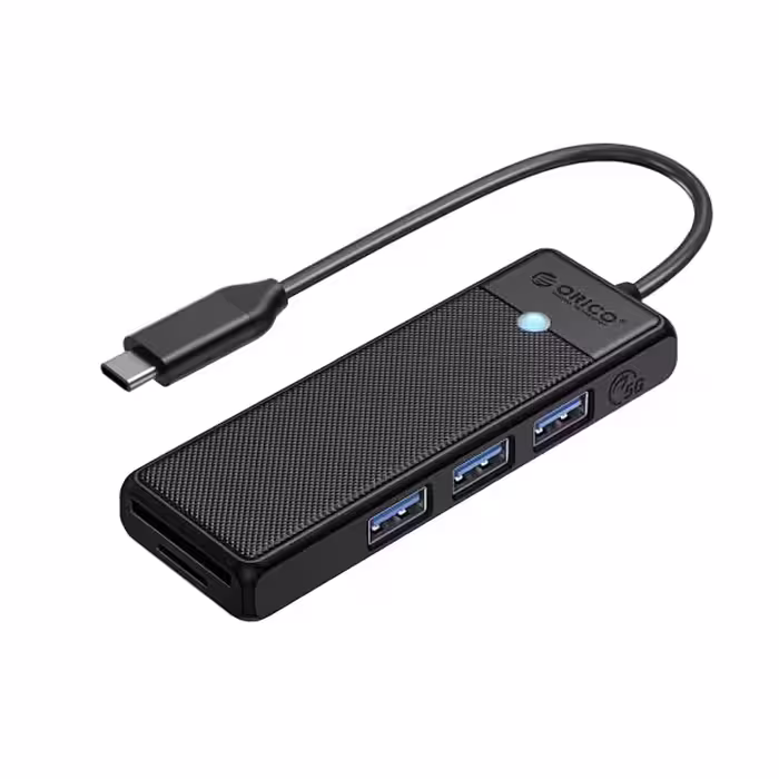 هاب 3 پورت USB3.0 اوریکو مدل ORICO PAPW3AT-C3-015 اتصال Type-C   کارت‌ریدر