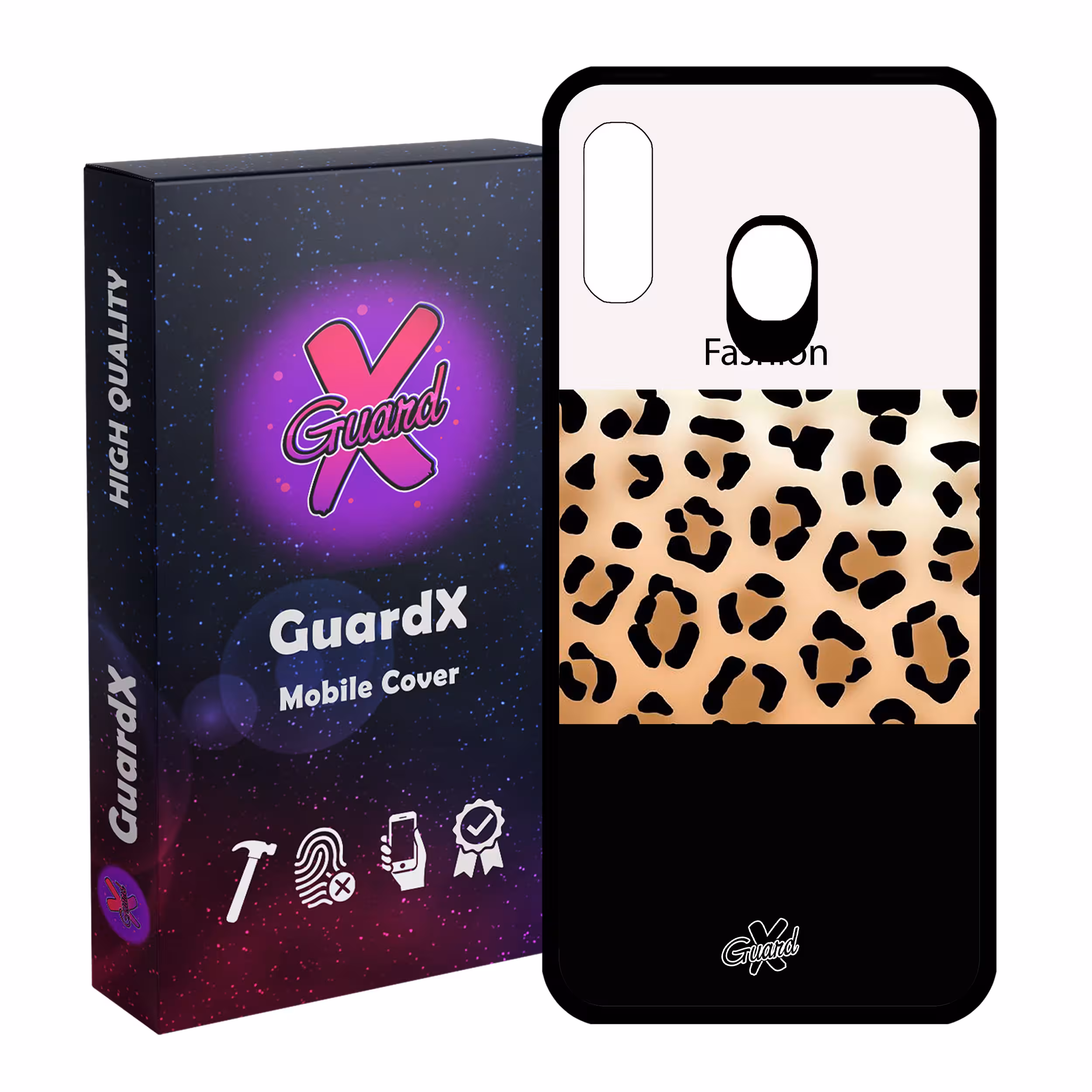 کاور گارد ایکس طرح پلنگی مدل Glass10395 مناسب برای گوشی موبایل سامسونگ Galaxy A20 / A30 / M10s