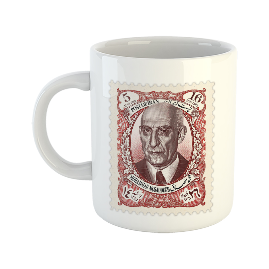 ماگ طرح تمبر یادبود مدل دکتر مصدق