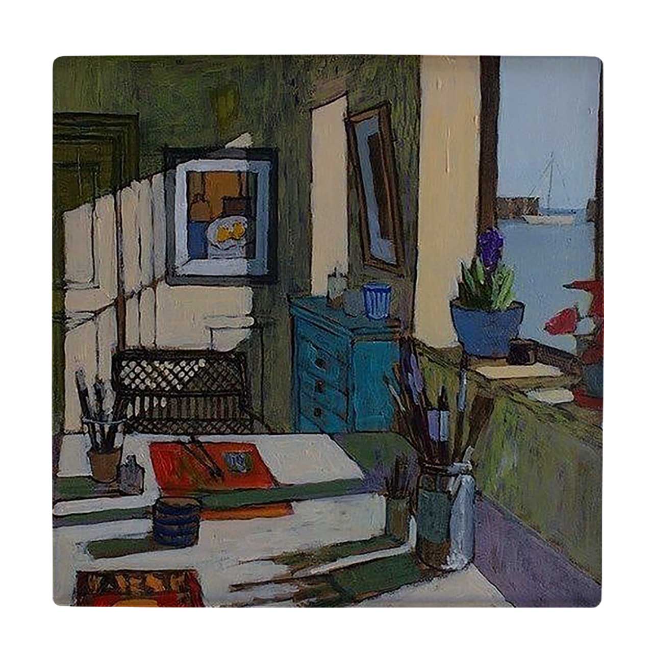 کاشی کارنیلا طرح نقاشی اتاق مطالعه کد wkk838