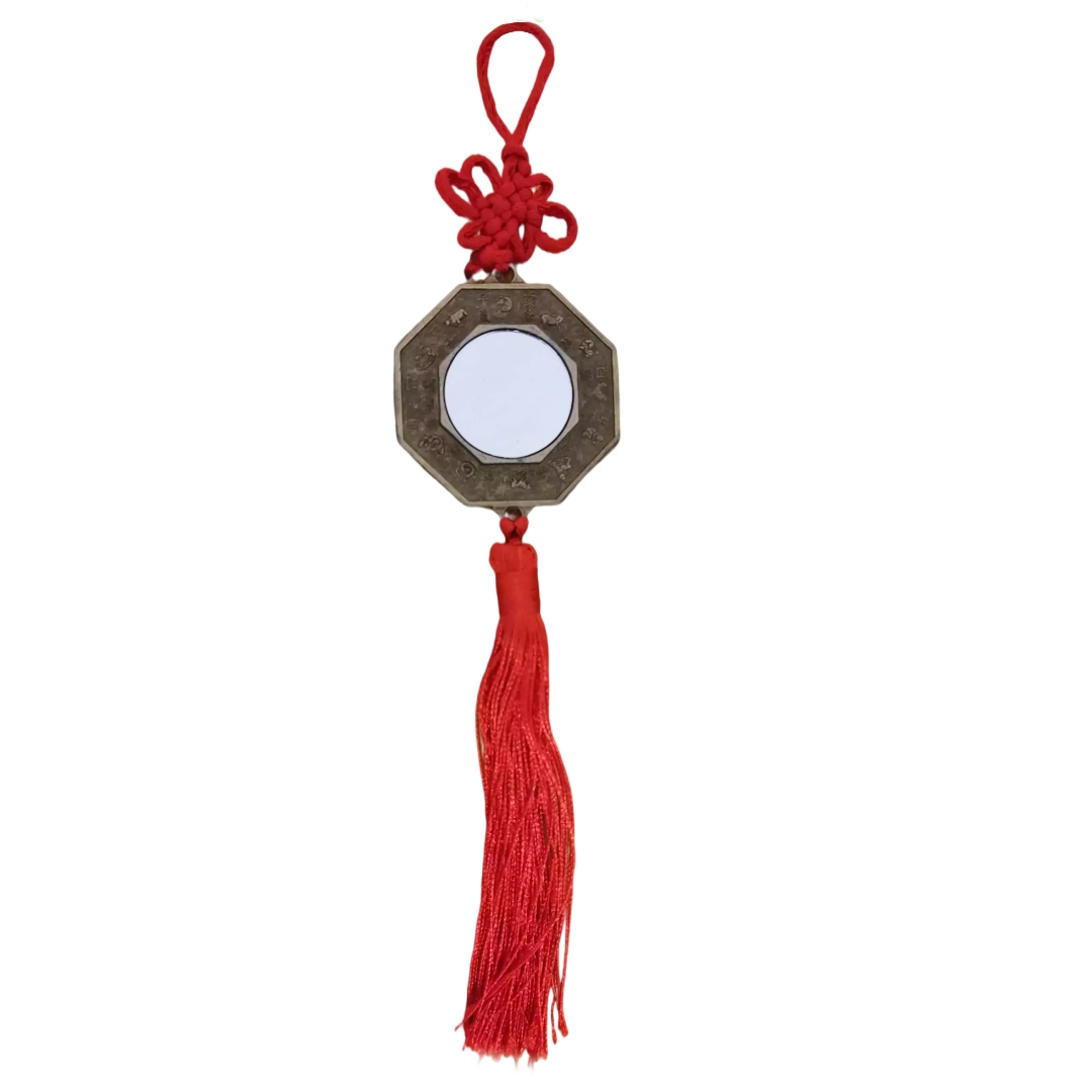 اویز تزیینی مدل آینه باگوا فلزی فنگشویی